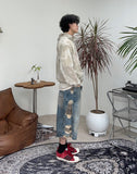 Shirato Camo Bermuda Denim Pants