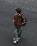 Maxi balloon snap denim pants
