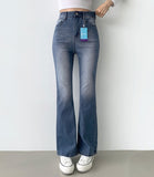 Omyo Hidden Banding Span Semi Bootcut Denim Pants Regular