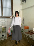 Coendy Banding Lace Pleated Skirt