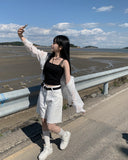 Wish Hood String Summer Cardigan Shirt