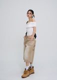 Silky Wrinkle Off-Shoulder Tee