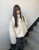 Lour High Neck Vintage Fur Jacket