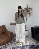 Needeu Crop Stripe Zip Up