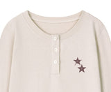 VINTAGE STAR LINE Henley Neck Long Sleeve T-Shirt