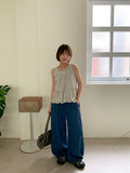 Celmo Summer Cool Banding Denim Wide Pants