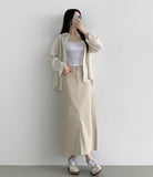 Seersucker Loose-fit Pendant Point Stripe Long Sleeve Shirt