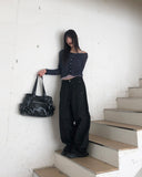 Phuang Lace Frill See-Through V-Neck Long-Sleeve Cardigan