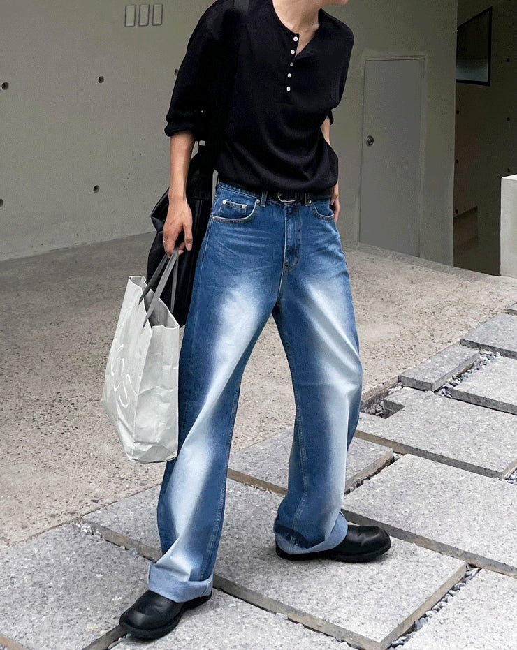 【COSYHARU】Sand brush wide denim pants COSYHARU (コシハル) - サンドブラシワイドデニムパンツ / Sand