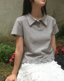 [MADE] Seju Dot Collar Frill Short Sleeve T-Shirt