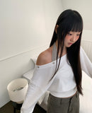 Holdit Stripe Halterneck Sleeveless Eyelet One-Off Shoulder Long Sleeve Sweatshirt Set