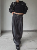 (UNISEX) Weight One Pin Tuck Wide Slacks