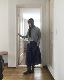 Solpa Check Flare Tiered Long Skirt
