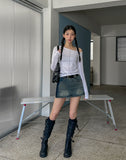 [Belt set] Rosie Denim Wrap Skirt Pants