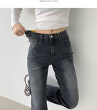 Span Relaxed Loose Long Bootcut Banding Denim Pants