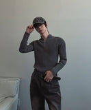Kud Muscle Half Zip-Up ribbed Knit