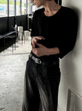 U-Neck Silket Long Sleeve T-shirt