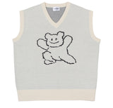 Big Line Bear Smile Knit Vest