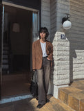 Belly loose fit suede jacket