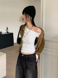 [MADE] Colte Slim Pocket Collar Cropped Corduroy Zip-Up Jacket