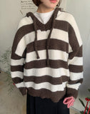 Meltini Stripe Hood Over Knit