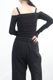 Gency Unbalanced Crop Off Shoulder