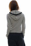 Henry stripe hoodie long sleeve