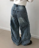 Doon Side Rivet Wide Denim Long Pants