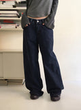 Kinon Back Bijou Point Wide Cotton Pants