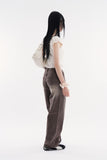 Latte washed regular denim pants