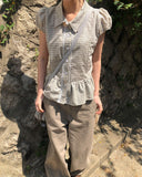 Todin Check Short Sleeve Blouse