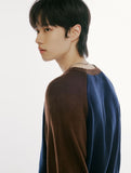 Raglan Two-Tone Knit Pullover