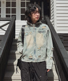 Tyrone Damage Hooded Denim Jacket