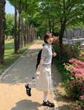 Totree Summer Stripe Collar Short-Sleeved Knit