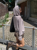 Mude Loose Fit Henley Neck Long Sleeve Hoodie