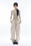 Bondage strap cargo banding pants