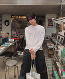 Grunge Eyelet Wide Denim Pants