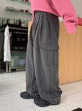 Tooken pin tuck cargo banding slacks