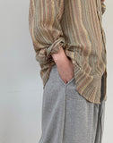 [unisex] Hiccup Rivet Banding Bermuda Pants