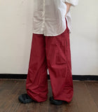 Kikiko nylon banding string parachute cargo pants