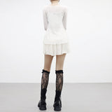 (1+1) Shanin unbalanced cardigan + frill skirt set