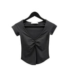 Ete Deep V-Neck Shirred Tee