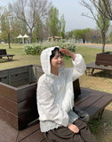 Cocktab Summer Frill Hood Zip-Up Jumper