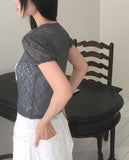 Nosen Lace Puff Short Sleeve T-Shirt