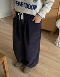 [unisex] Plop corduroy banding wide pants