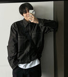 Semi cropped stitch shirt