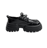 Squared Glossy Platform Sole Loafer