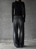 Strap Grayish Denim Pants