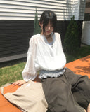Muni Flower Seethrough String Hooded Jumper