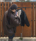 Classic loose fit string full lining high neck leather mustang